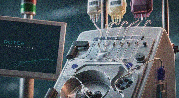 Rotea station module for functionally closed cell processing